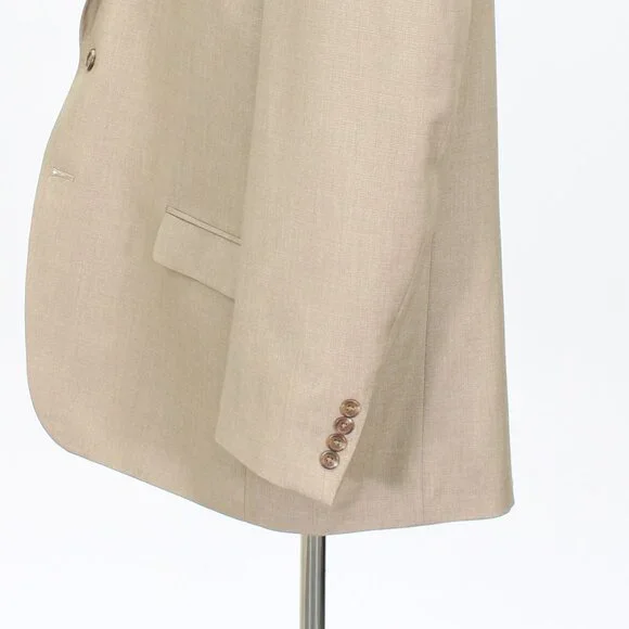 Chaps 48R Beige Blazer Sport Coat Jacket 2-Button Solid Y231
